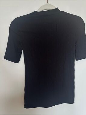 H&M - Black Mock Neck Ribbed Top